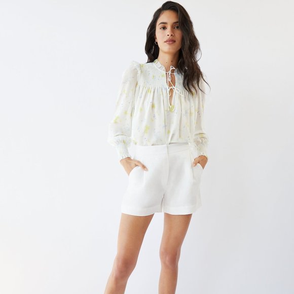 Aritzia Wilfred Castello Blouse Light Birch/Citron - Picture 2 of 2